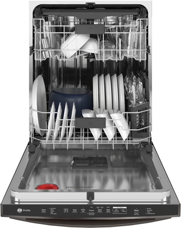 GE Profile - Top Control Built-In Dishwasher with Stainless Steel Tub, 3rd Rack, 39dBA - Black stainless steel - Image 3