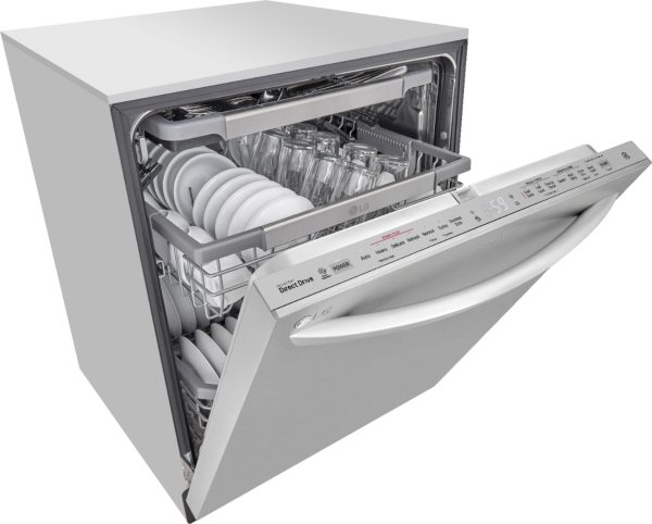 LG - 24" Top Control Smart Built-In Dishwasher with TrueSteam, Tub Light and Quiet Operation - Stainless steel - Image 11