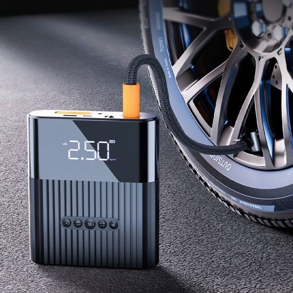 Air Compressor with Car Jump Starter, Tyre Inflator with Power Bank and Emergency Light, Portable Car Battery Booster 1000A Peak 8800mAh 12V to 5.0L Gas or Diesel Engine - Image 6