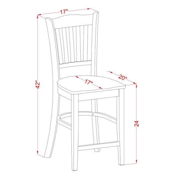 East West Furniture EDGR3-WHI-W Eden 3 Piece Kitchen Counter Set for Small Spaces Contains a Round Room Table with Pedestal and 2 Dining Chairs, 30x30 Inch, Buttermilk & Cherry - Image 6