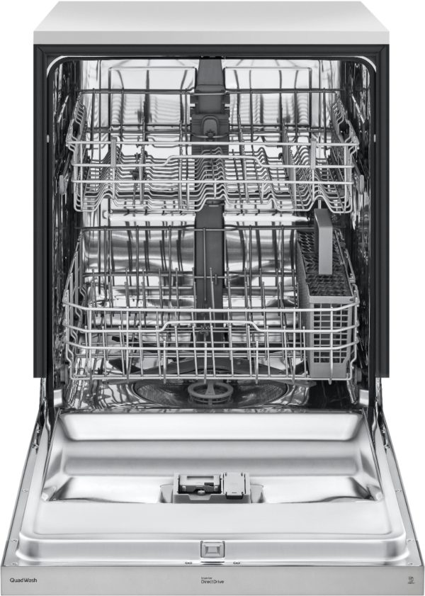 LG - 24" Front-Control Built-In Dishwasher with Stainless Steel Tub, QuadWash, 50 dBa - Stainless steel - Image 12