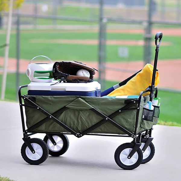 Folding Wagon Cart Outdoor Utility Wagon Foldable Portable Garden Cart 220lb Large Capacity - Image 6