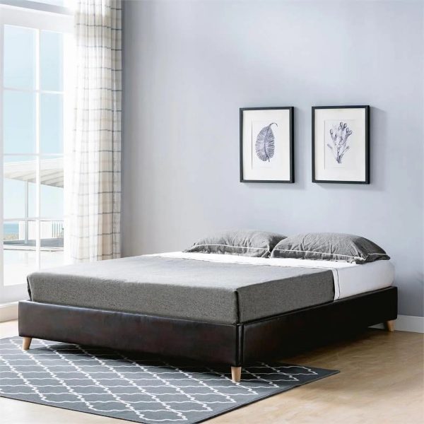 Furniture of America Goodwater Faux Leather Full Foundation Bed in Brown - Image 4