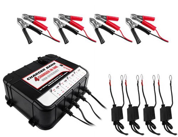 Banshee Smart 6/12V, 2A 4-Bay Charger Maintainer w/ USB for Auto & Marine Applications - Image 2