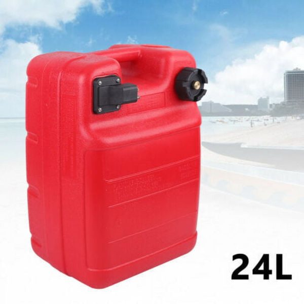 TFCFL Red 6.34 Gallons Portable Boat Fuel Tank Marine Outboard Fuel Tank/Fuel Line - Image 2