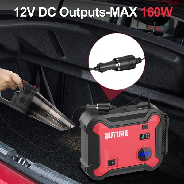 Car Jump Starter with Air Compressor 4500A 26800mAh (All Gas/8.0L)150PSI Powerful Portable Lithium Jump Starter with Tire Inflator Fast Battery Charger 3.0 with 160W DC Out BUTURE - Image 5