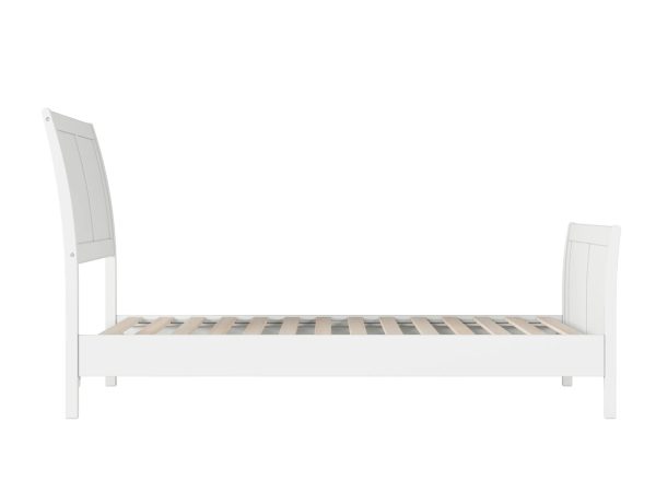 AFI Valencia Twin Wood Low Profile Sleigh Platform Bed with Matching Footboard, White - Image 10