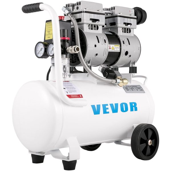 VEVOR Air Compressor 6.6 Gallon 1HP Portable Oil Free Air Compressor Steel Tank Pancake Air Compressor 115 PSI Ultra Quiet