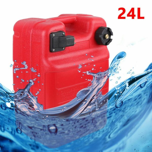 Portable Boat Outboard Fuel Tank, 24L 6 Gallon Marine Outboard Motor Fuel Tank, Anti-Static, Anti-Aging, External Interface, Plastic Fuel Tank for Inflatable Boat, Dinghy, Canoe or Kayak (Red) - Image 4