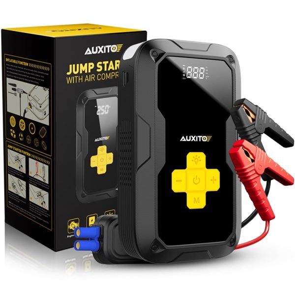 Car Battery Jump Starter with Air Compressor, 3500A Portable Jump Box for All Gas/8L Diesel Engine, 120PSI Digital Tire Inflator, 12V Auto Battery Booster with LCD Display