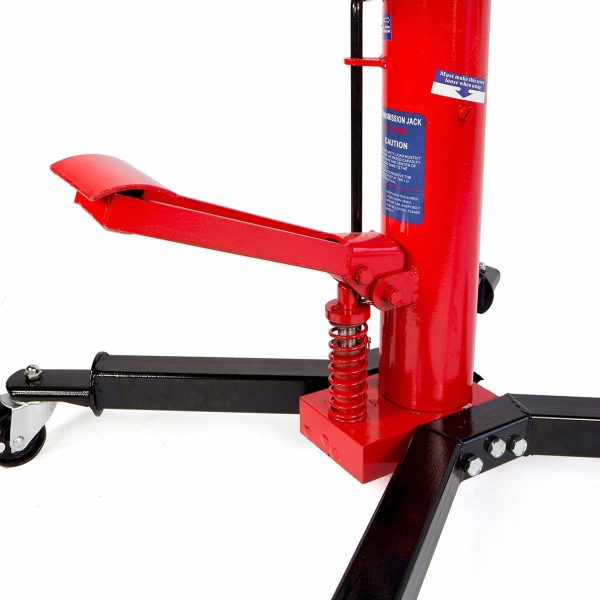 STARK USA Telescoping Hydraulic Transmission Floor Jack Foot Pedal with Caster Wheel Safety Chain, 1/2-Ton Capacity - Image 4