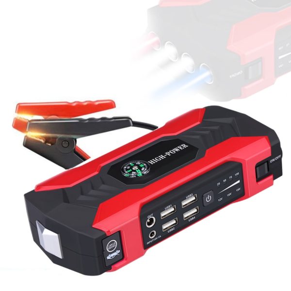 Radirus Emergency power supply,Power 3.0L or USB Display/Safety Jump 12.0V Battery or 1.5L Diesels Hammer/LED Car Support Low-Temperature Dual power supply USB Dazzduo power supply