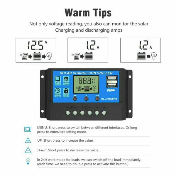 Xhy Solar Panel Kit 400W with Controller and Power Inverter Battery Charger Maintainer for Boat Car RV Motorcycle Marine Automotive - Image 8