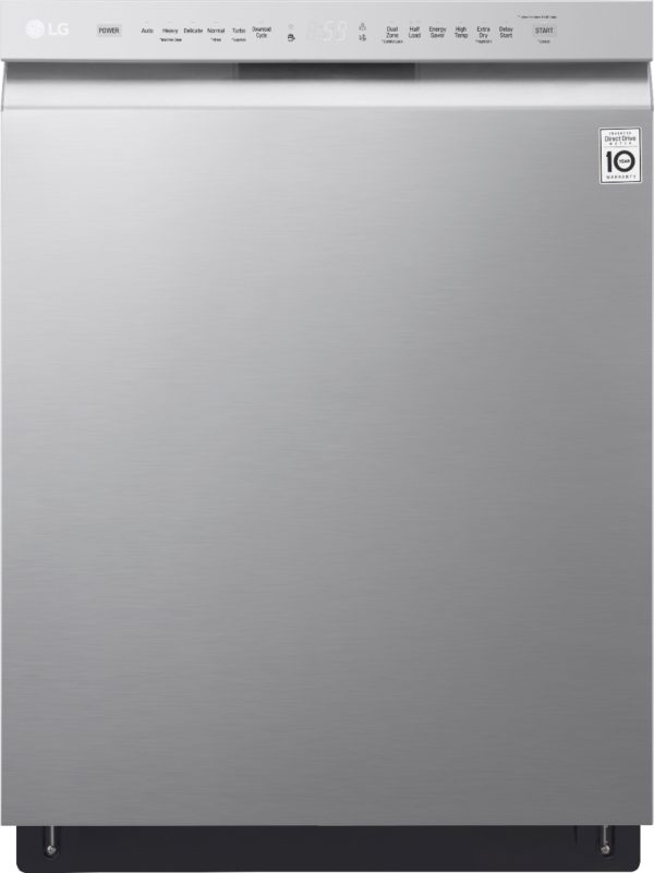 LG - 24" Front-Control Built-In Dishwasher with Stainless Steel Tub, QuadWash, 48 dBa - Stainless steel - Image 12