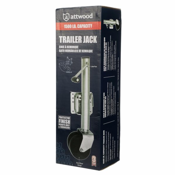 Attwood Dual-Wheel Trailer Jack, 1500 lb. - Image 2