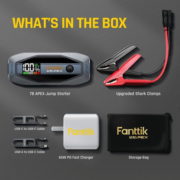 Fanttik 2000 Amp Jump Starter, 12V Car Battery Booster, 65W Two-Way Fast Charging - Image 10