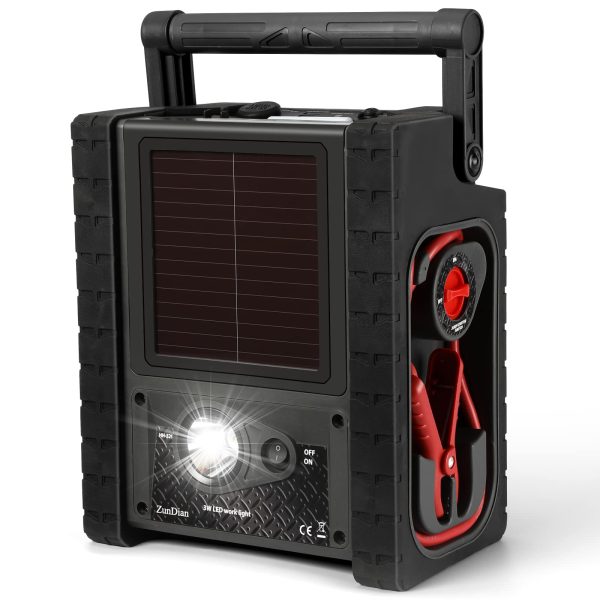 ZunDian ZD-529 Solar Portable Power Station 2000 Amps Jump Starter, 260 PSI Air Compressor, 12V Car Battery Charger with 400W Inverter Dual AC/DC/USB Output, Emergency Backup Power with Flashlights - Image 9