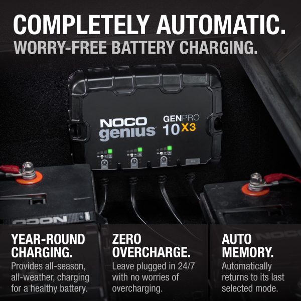 NOCO Genius GENPRO10X3 3-Bank 30A (10A/Bank) 12V Onboard Battery Charger - Image 6