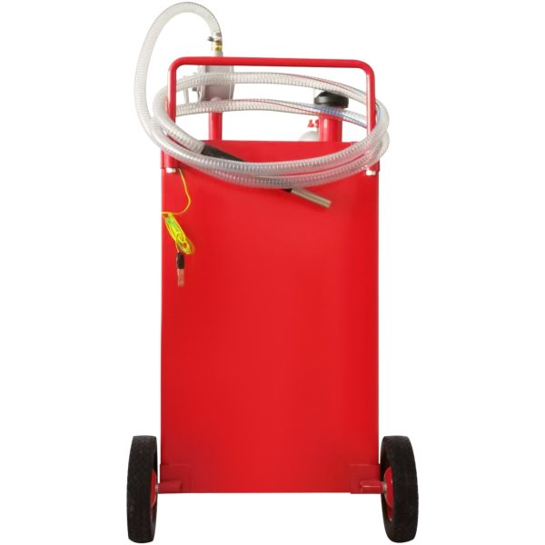 VEVOR 35-Gallon Fuel Caddy with Manual Transfer Pump, Gas Storage Tank on 4 Wheels for Gasoline, Diesel - Image 12