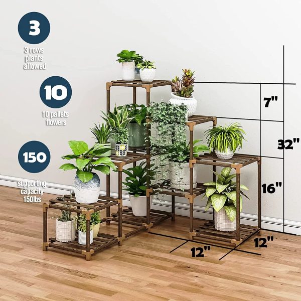 Corner Plant Stand Indoor Wood Outdoor Plant Shelf for Multiple Plants Ladder Plant Holder Table Plant Pot Stand for Window Garden Balcony Living Room - Image 5