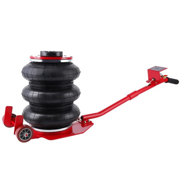 Garvee Triple Bag Air Jack 3 Ton/6600LBS with Long Hand, Lifting Height up to 15.75 inch for Cars, Red