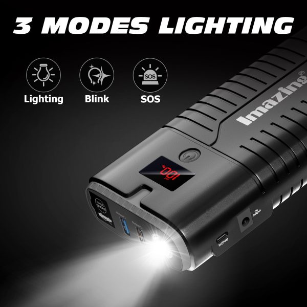 Imazing Portable Car Battery Jump Starter-2000 amps Peak 18000mAh(up to 8.0L Gas/7.5L Diesel Engine) - Image 6