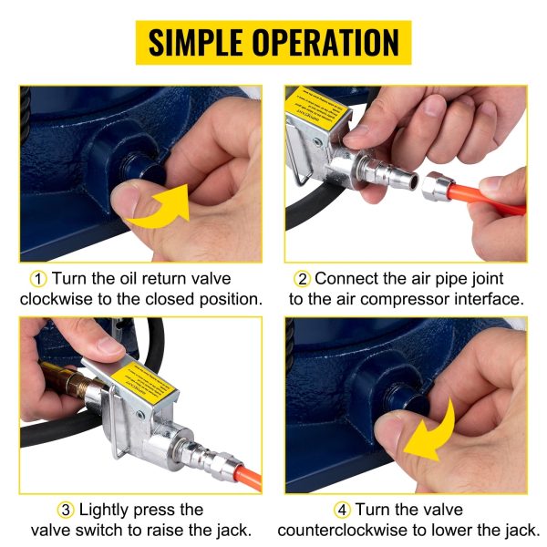 BENTISM Air Hydraulic Bottle Jack, 32 Ton/70550lbs, Pneumatic/Manual High Lift Bottle Jack, with Hand Pump for Car Truck RV Repair Lift - Image 3