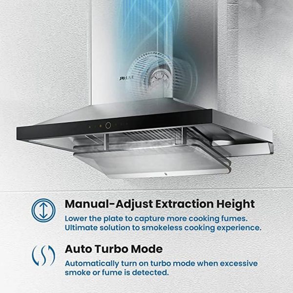 FOTILE Perimeter Vent Series 36" 1000 CFM Wall Mount Range Hood with LED Light and Touchscreen in Stainless Steel - Image 5