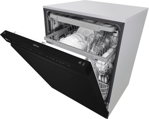 LG - 24" Front Control Smart Built-In Stainless Steel Tub Dishwasher with 3rd Rack, QuadWash, and 48dba - Black - Image 4