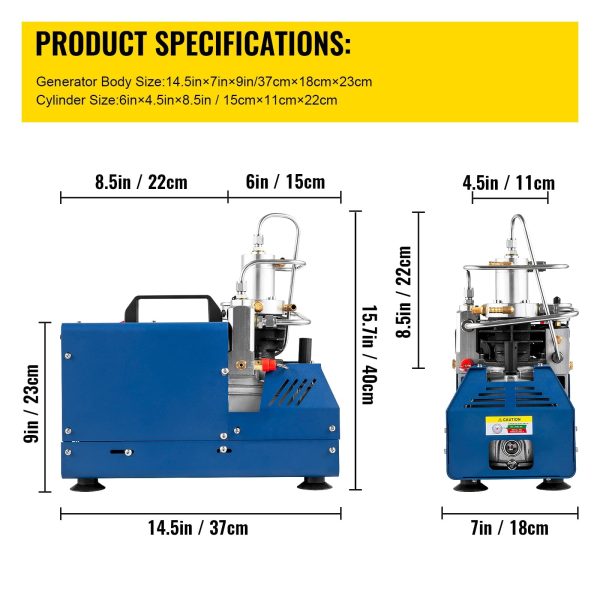 BENTISM High Pressure Compressor 4500PSI Air Rifle Compressor 110V Automatic Stop - Image 7