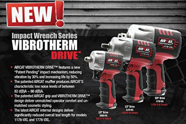 AIRCAT Pneumatic Tools 1178-VXL: 1/2-Inch Vibrotherm Drive Impact Wrench 1,300 ft-lbs - Standard Anvil - Image 2