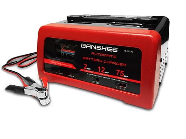 Banshee Automatic 12V Battery Charger with Full Over-Charge Protection, 2/12/75 AMP