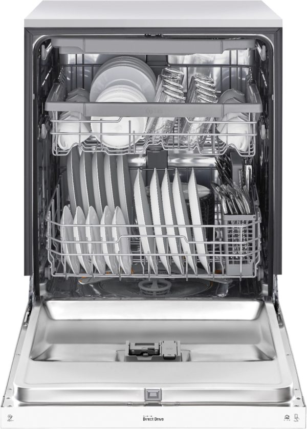 LG - 24" Front Control Smart Built-In Stainless Steel Tub Dishwasher with 3rd Rack, QuadWash, and 48dba - White - Image 6