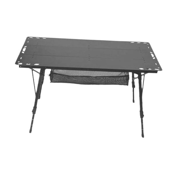 Miulika Folding Table Camping Table Foldable Small Table Sturdy Outdoor Table with Adjustable Legs for Camp Garden Barbecue Yard Boat Black - Image 4