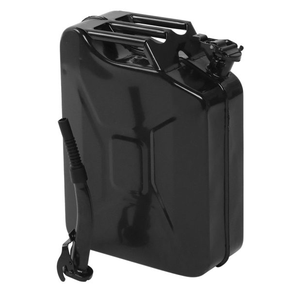 DreamBuck Jerry Cans for Gasoline, 20L 5 Gallon Metal Gas Can with Fuel Can and Spout System, US Standard Cold-Rolled Plate Petrol Diesel Can, Jerry Fuel Can, Gasoline Bucket with Oil Pipe, Black