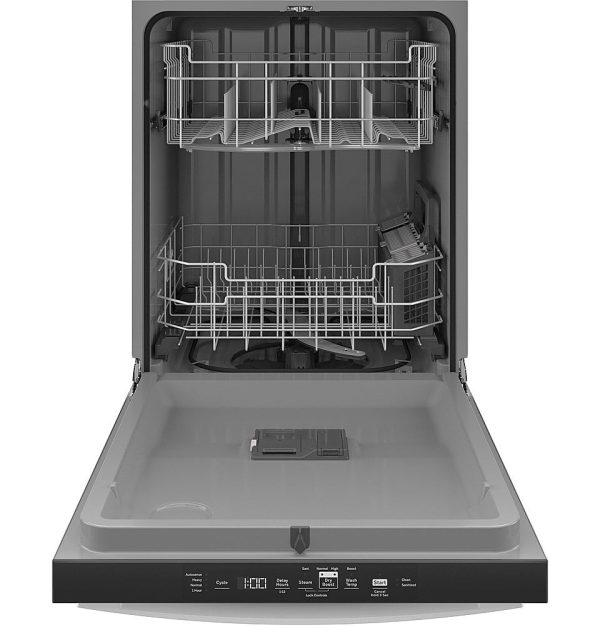 GE - Top Control Built In Dishwasher with Sanitize Cycle and Dry Boost, 52 dBA - White