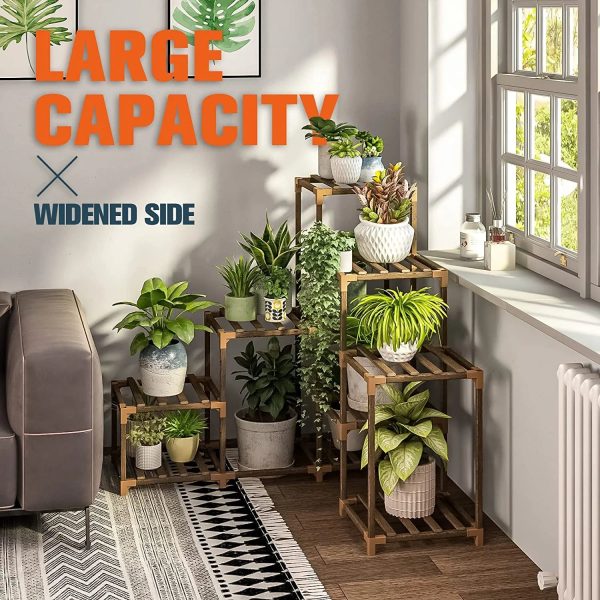 Corner Plant Stand Indoor Wood Outdoor Plant Shelf for Multiple Plants Ladder Plant Holder Table Plant Pot Stand for Window Garden Balcony Living Room - Image 3