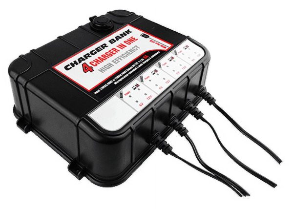 Banshee Smart 6/12V, 2A 4-Bay Charger Maintainer w/ USB for Auto & Marine Applications