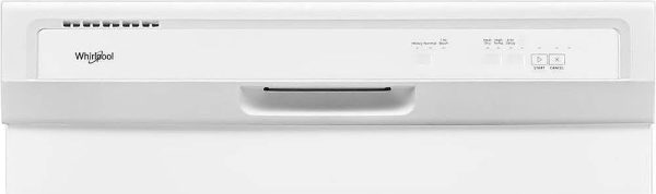 Whirlpool - 24" Front Control Built-In Dishwasher with 1-Hour Wash Cycle, 55dBA - White