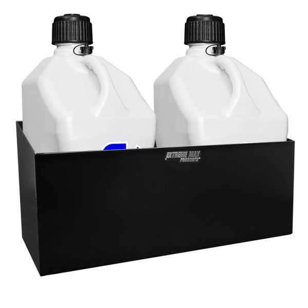 Extreme Max 5001.6154 Aluminum Dual Fuel Jug Holder - Fits Two 5 Gallon Containers, Storage Organizer for Enclosed Race Trailer, Shop, Garage, Storage, Black - Image 6