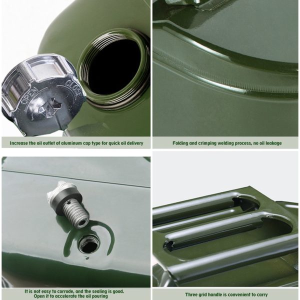 MoreChioce 30L Metal Jerry Can Car Canister Holder Storage Tank with 3 Handles for Water Petrol Oil Water Alcohol - Image 2