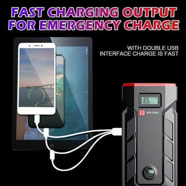 Xhy 50800mAh Car Jump Starter Portable Battery Pack Booster Jumper Box Emergency Start Power Bank Supply Charger with Built-in LED Light - Image 3