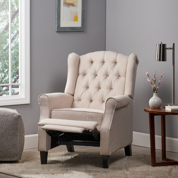 Breyon Contemporary Tufted Fabric Push Back Recliner - Image 4