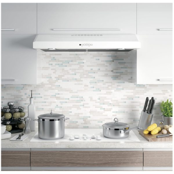 GE - 36" Convertible Range Hood - White on white