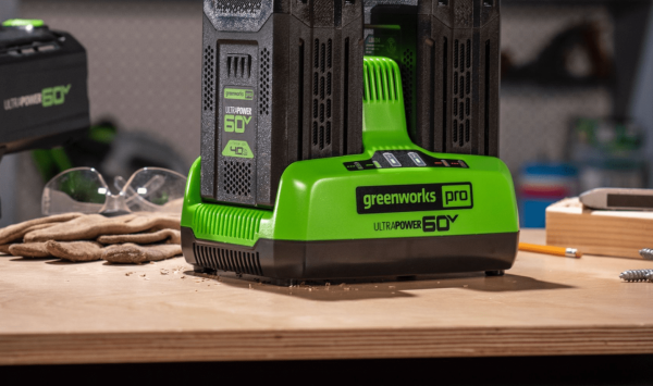 Greenworks 60V UltraPower 6 Amp Dual-Port Battery Charger - Image 4