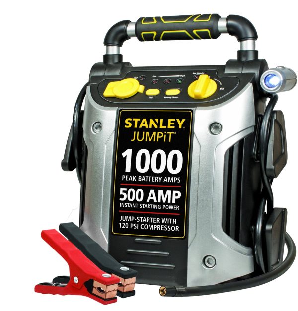 STANLEY J5C09 Power Station Jump Starter 1000 Peak, 500 Instant Amps, 120 PSI Air, Battery Clamps with Compressor