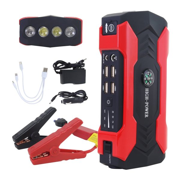 99800mAh 12V Car Jump Starter Portable 4 USB Port Charger LED Flashlight Power Bank Battery Booster