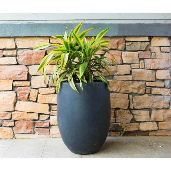 KANTE 21.7 in. Tall Charcoal Lightweight Concrete Round Outdoor Planter RC0066A-C60121 - Image 2