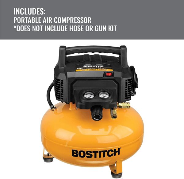 BOSTITCH Pancake Air Compressor, Oil-Free, 6 Gallon, 150 PSI BTFP02012 - Image 2