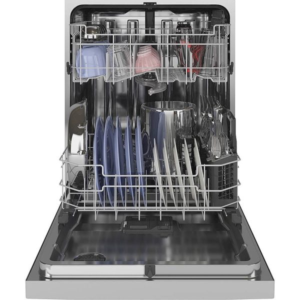 GE - Stainless Steel Interior Fingerprint Resistant Dishwasher with Hidden Controls - Stainless steel - Image 4